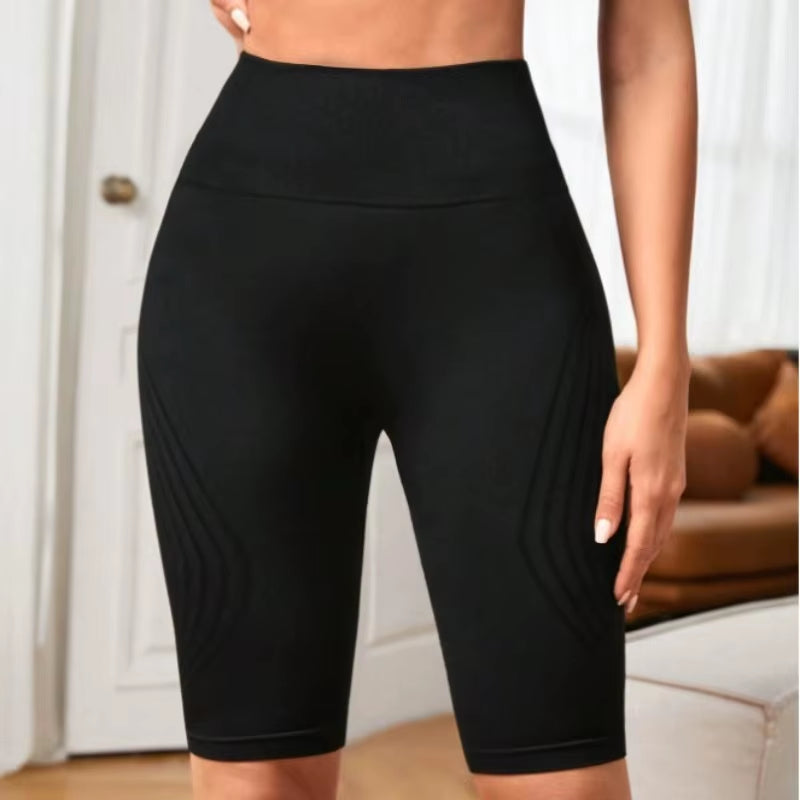 High Waisted Seamless Yoga Shorts Women Knited Slim Shorts Workout Running Linear Aesthetic Leggings Stretchy Hip Lift Shorts